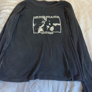 Brandy Melville Black Graphic Long Sleeve Top